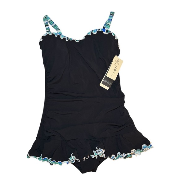 Profile by Gottex BACHATA D CUP V NECK SWIMDRESS ONE PIECE SWIMSUIT SIZE 14D - Picture 15 of 15